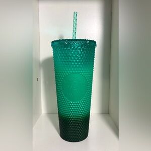 NWT Starbucks Fall Winter Holiday2022 Gradient Green Studded Cold 24 oz. Tumbler